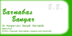 barnabas banyar business card